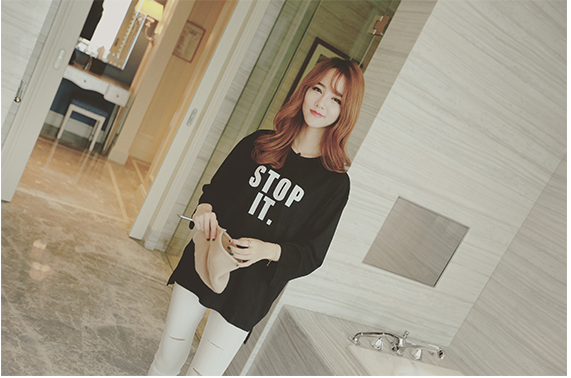 WT6597 Fashion Casual Top Black