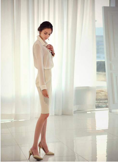 WT6626 Fashion Collar Top White