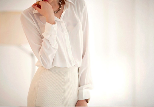 WT6626 Fashion Collar Top White