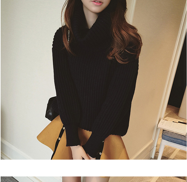 WT6643 Fashion Wool Top Black