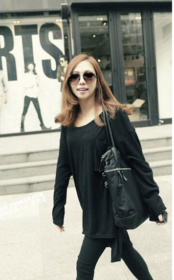 WT6651 Stylish Casual Top Black