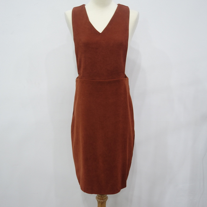 WD6673 Fashion Sleeveless Dress Brown