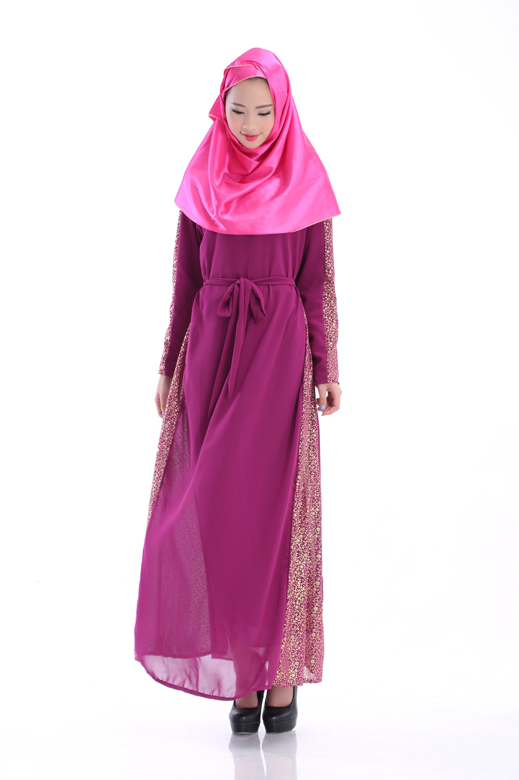 WH3341 Fashion Jubah Purple