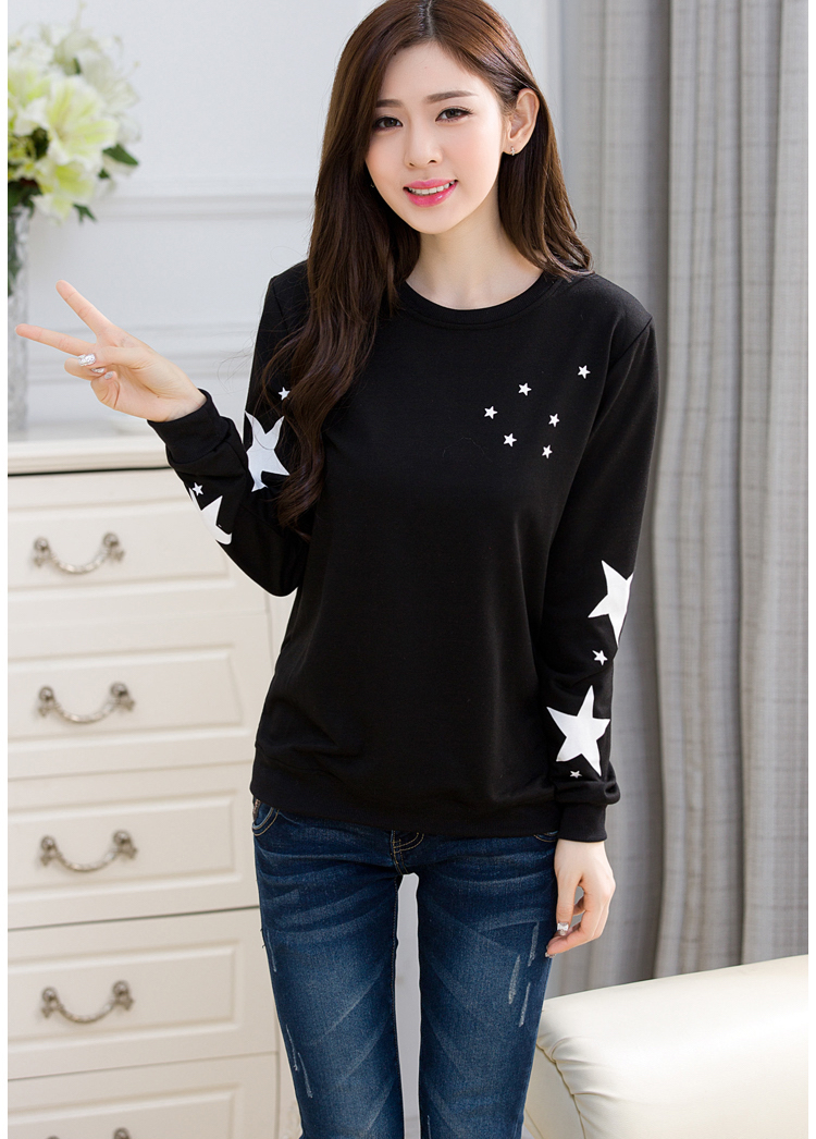 WT6686 Stylish Star Top Black