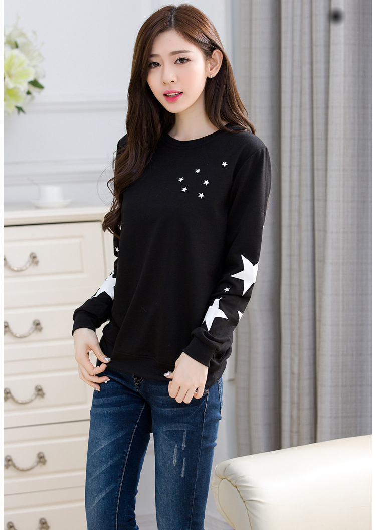 WT6686 Stylish Star Top Black