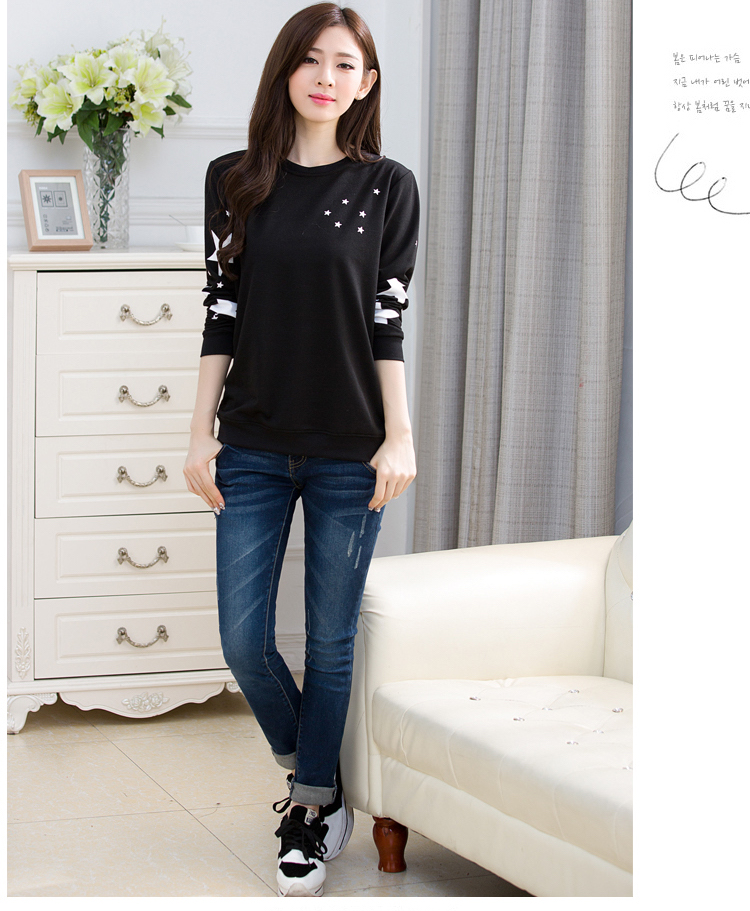 WT6686 Stylish Star Top Black