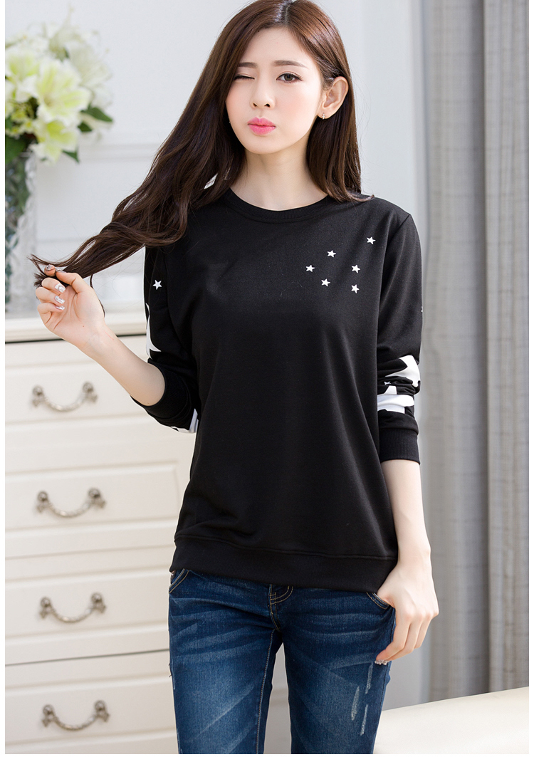 WT6686 Stylish Star Top Black