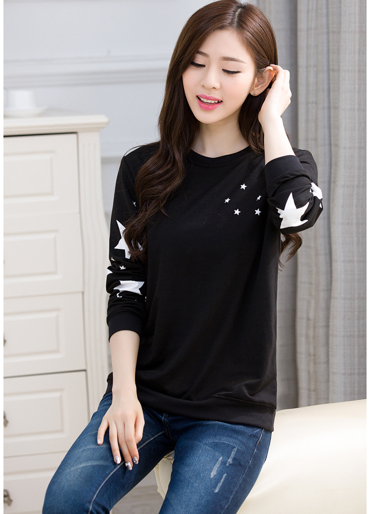 WT6686 Stylish Star Top Black