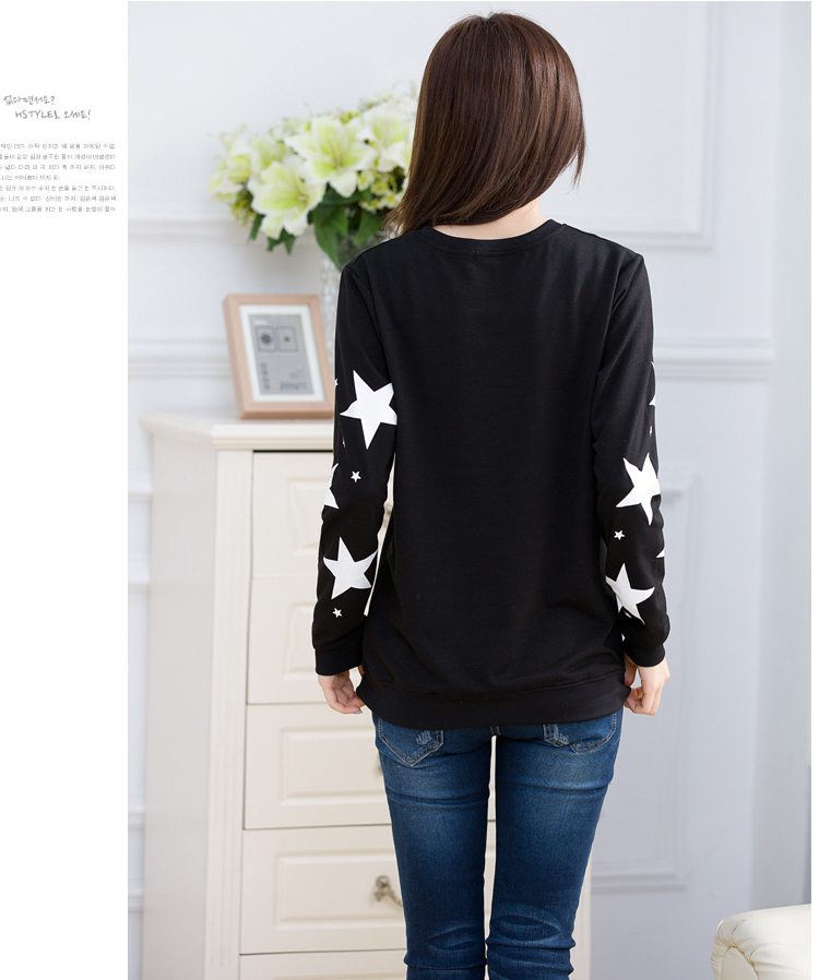 WT6686 Stylish Star Top Black