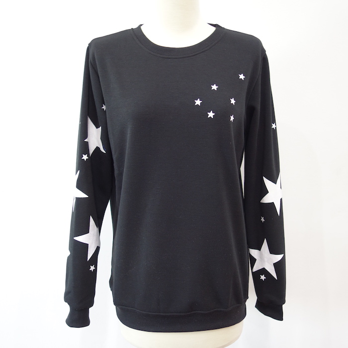 WT6686 Stylish Star Top Black