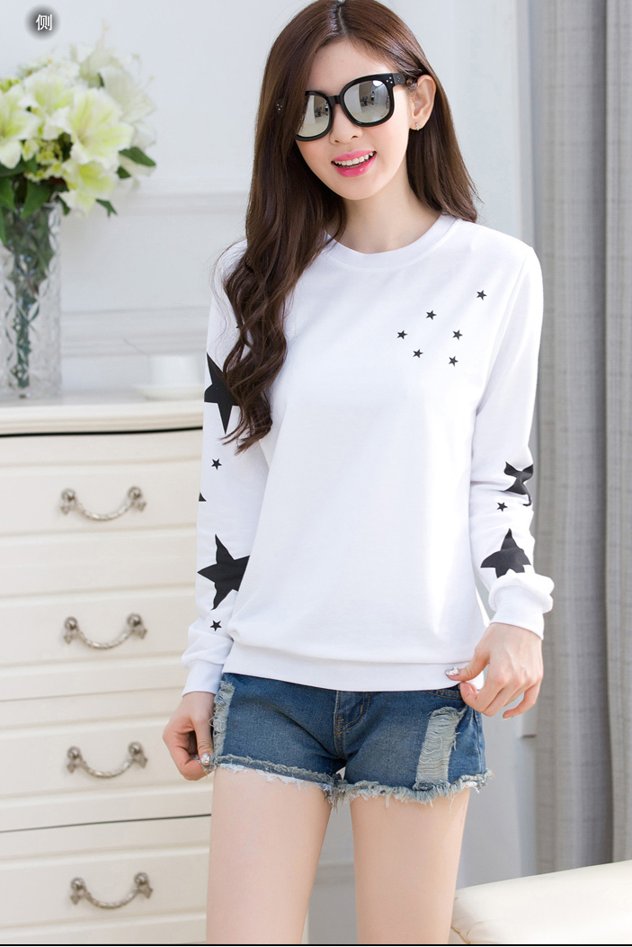 WT6686 Stylish Star Top White