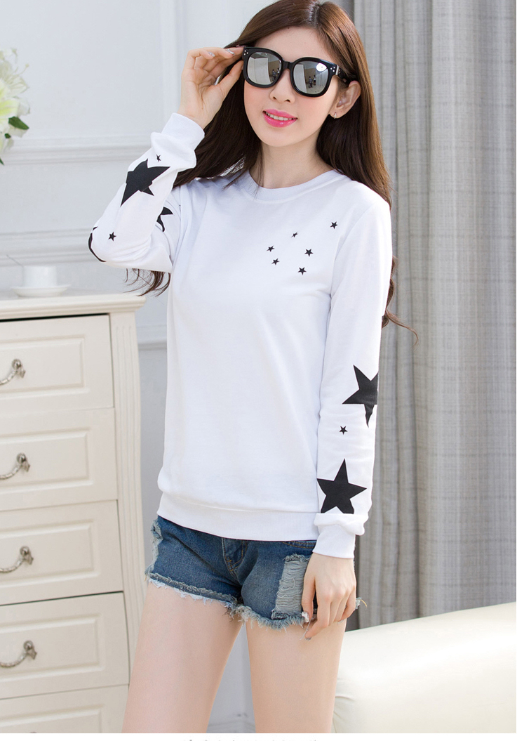 WT6686 Stylish Star Top White