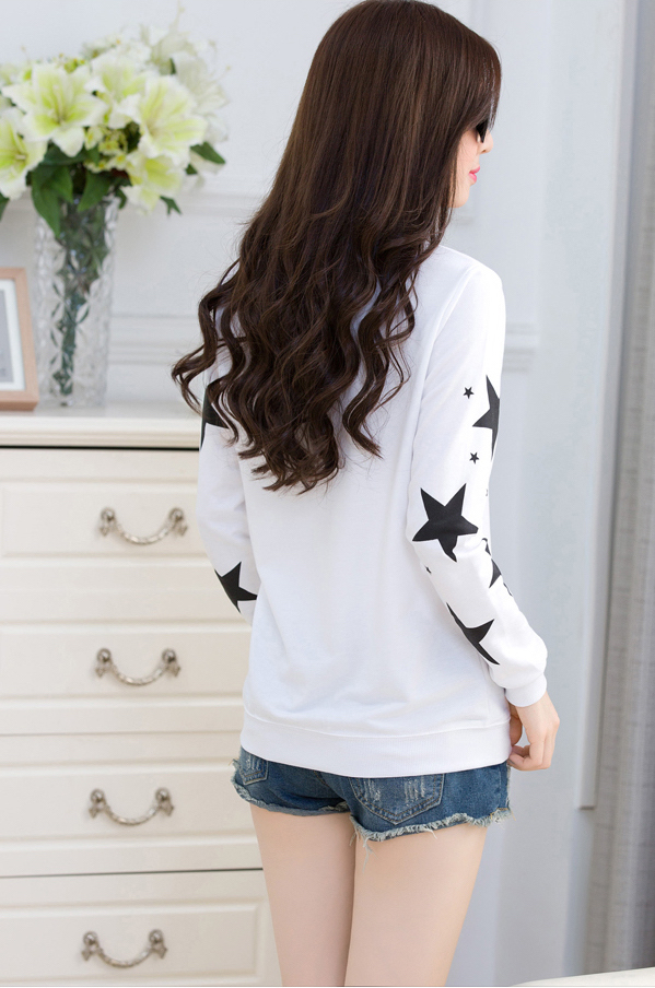 WT6686 Stylish Star Top White