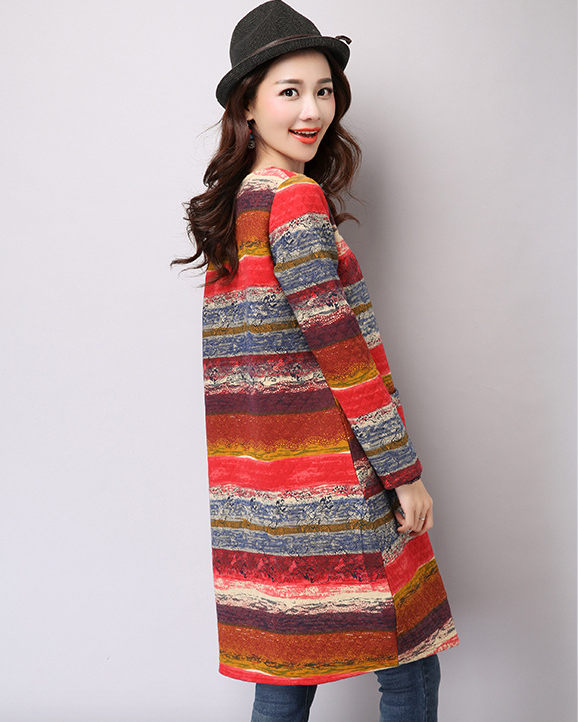 WT6694 Colourful Long Top Red