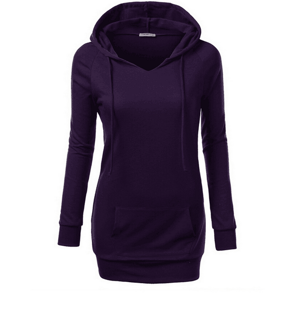 WT6697 Fashion Hooded Top Purple