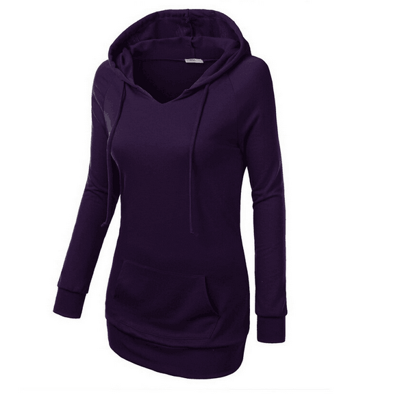 WT6697 Fashion Hooded Top Purple