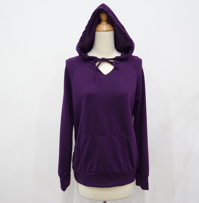 WT6697 Fashion Hooded Top Purple