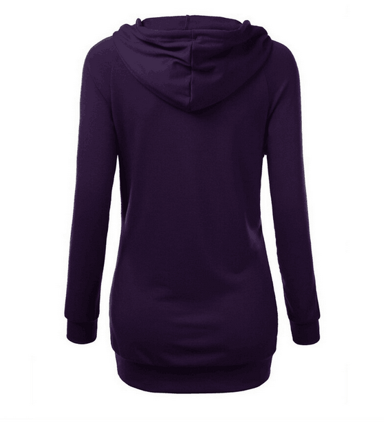 WT6697 Fashion Hooded Top Purple