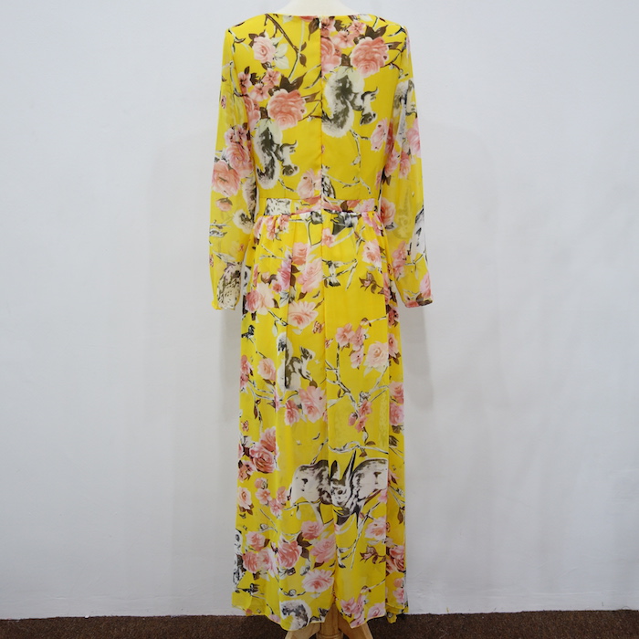 WD6698 Floral Maxi Dress Yellow