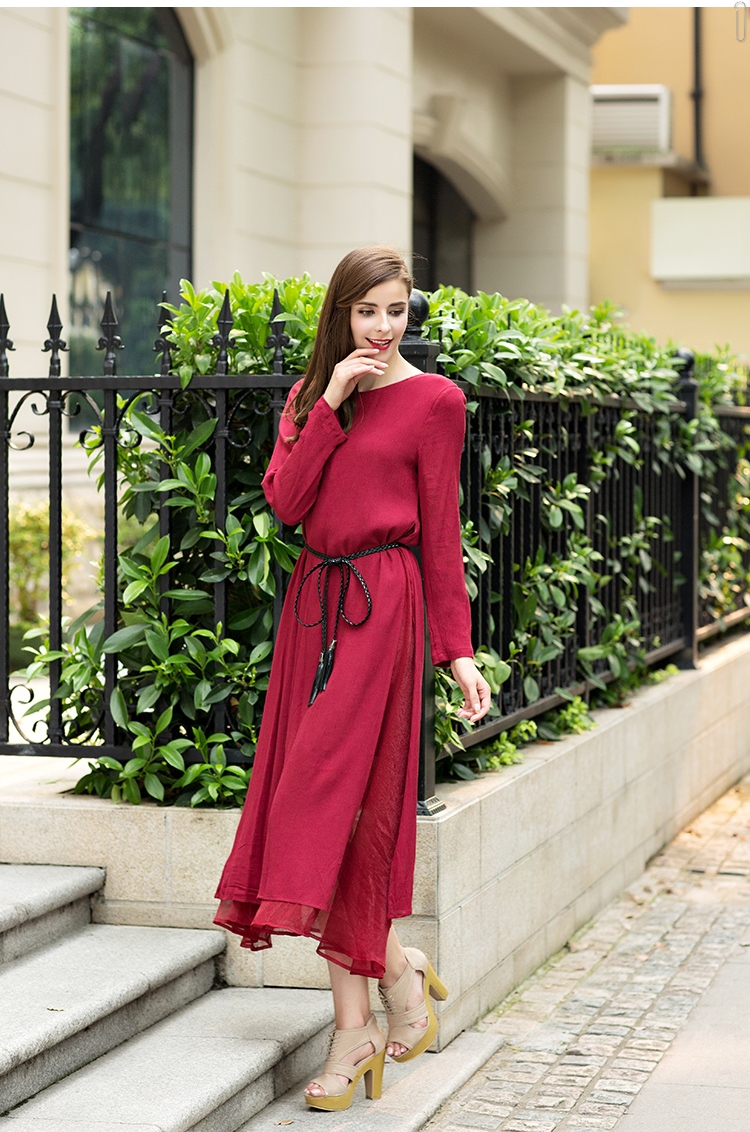 WD6699 Stylish Dress Maroon