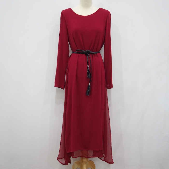 WD6699 Stylish Dress Maroon