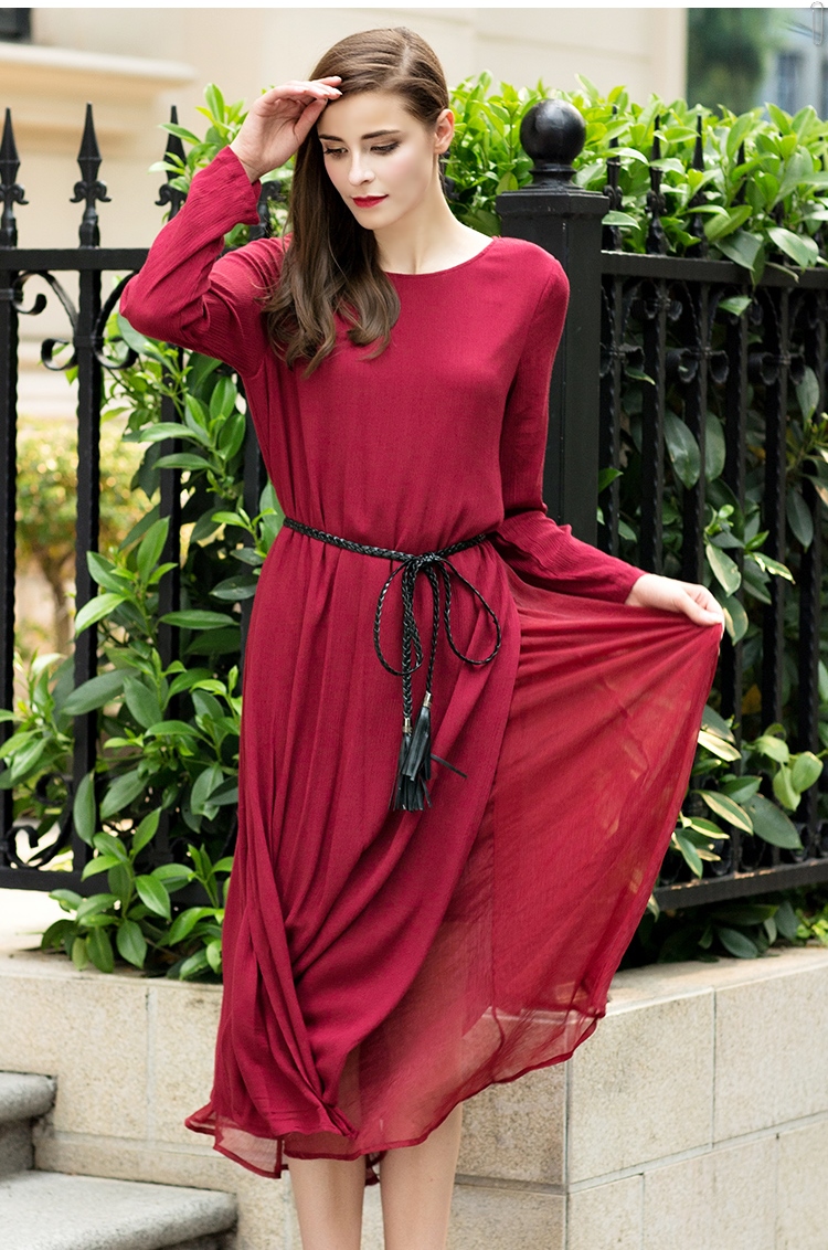 WD6699 Stylish Dress Maroon