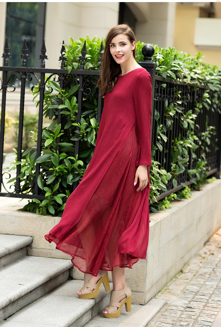 WD6699 Stylish Dress Maroon