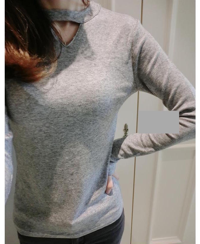 WT6721 Fashion Top Light Grey