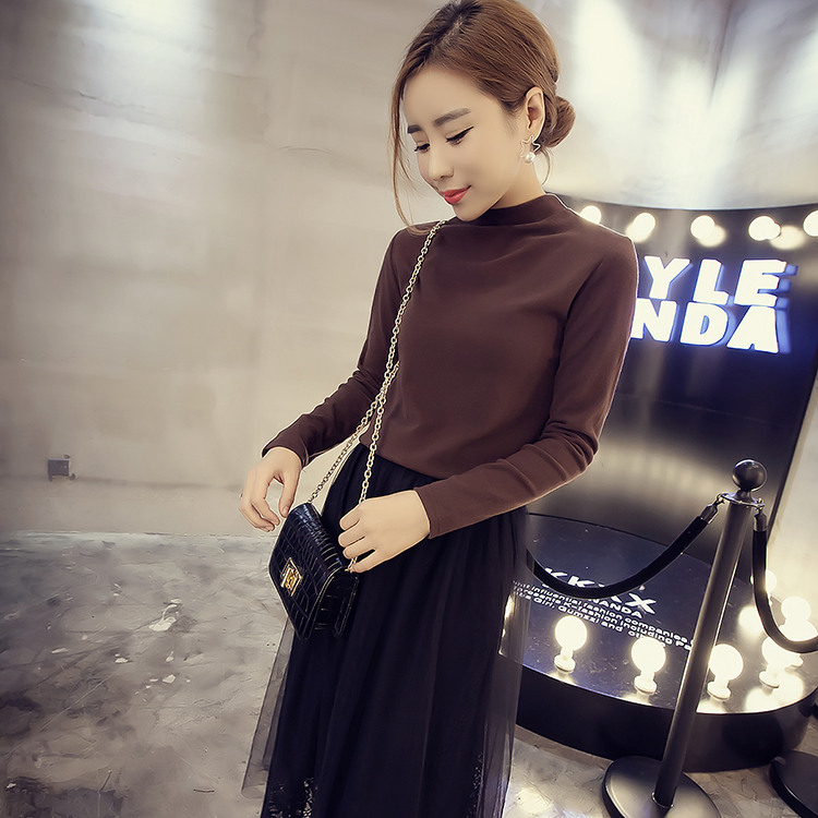 WT6739 Long Sleeves Top Dark Brown