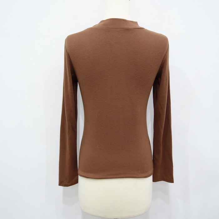 WT6739 Long Sleeves Top Dark Brown