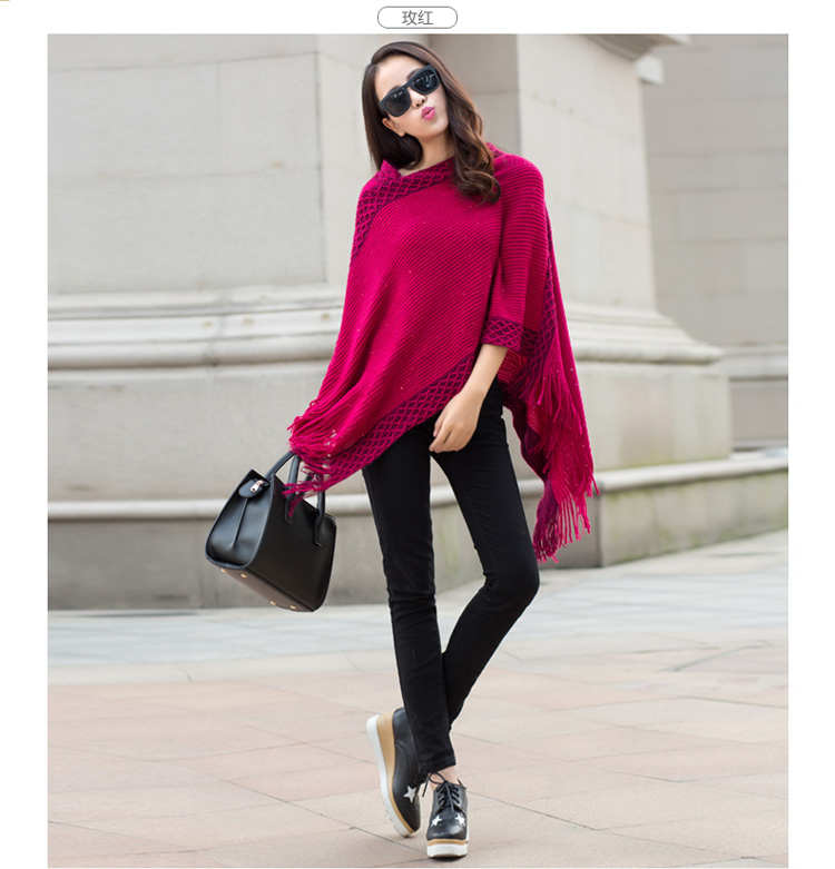 WT6749 Stylish Knit Top Dark Pink