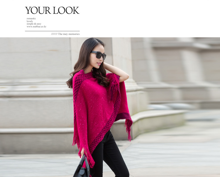 WT6749 Stylish Knit Top Dark Pink