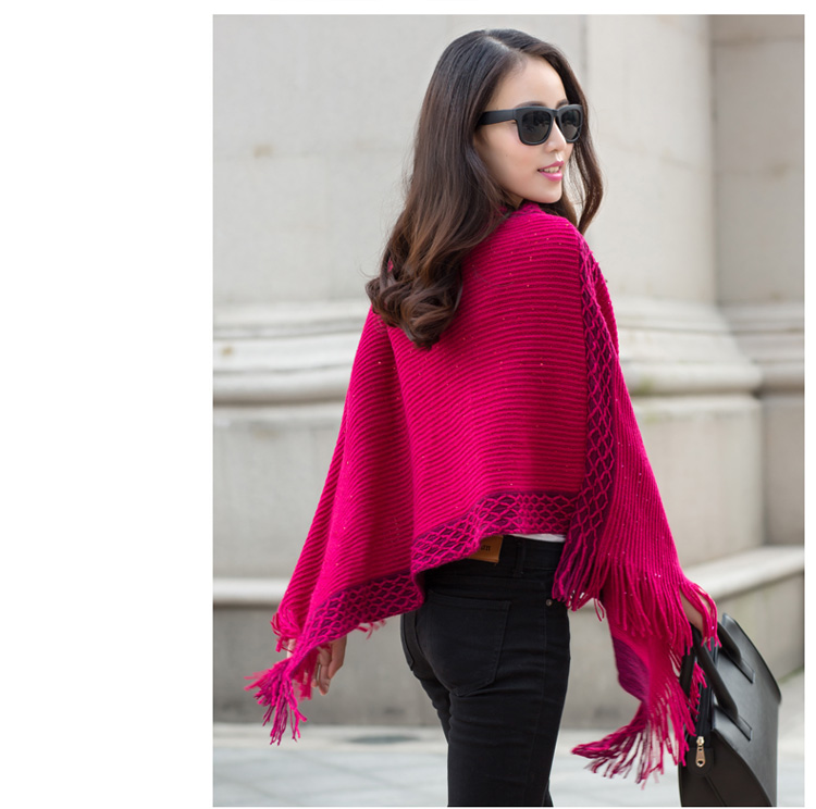 WT6749 Stylish Knit Top Dark Pink