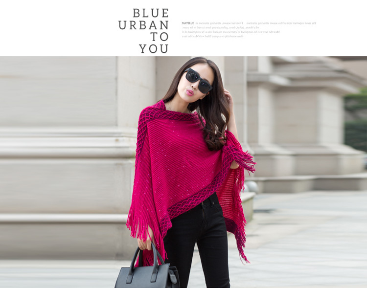 WT6749 Stylish Knit Top Dark Pink