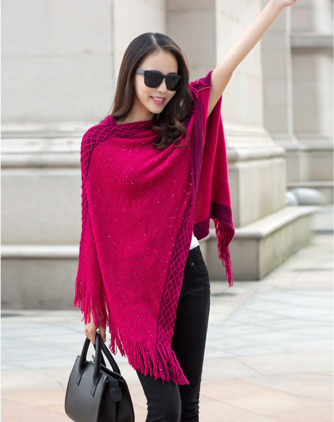 WT6749 Stylish Knit Top Dark Pink