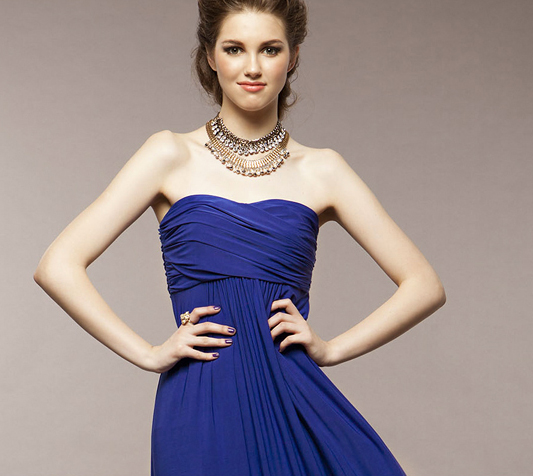 WD6764 Elegant Tube Dress Blue