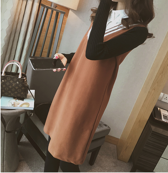 WD6765 One Piece Dress Brown