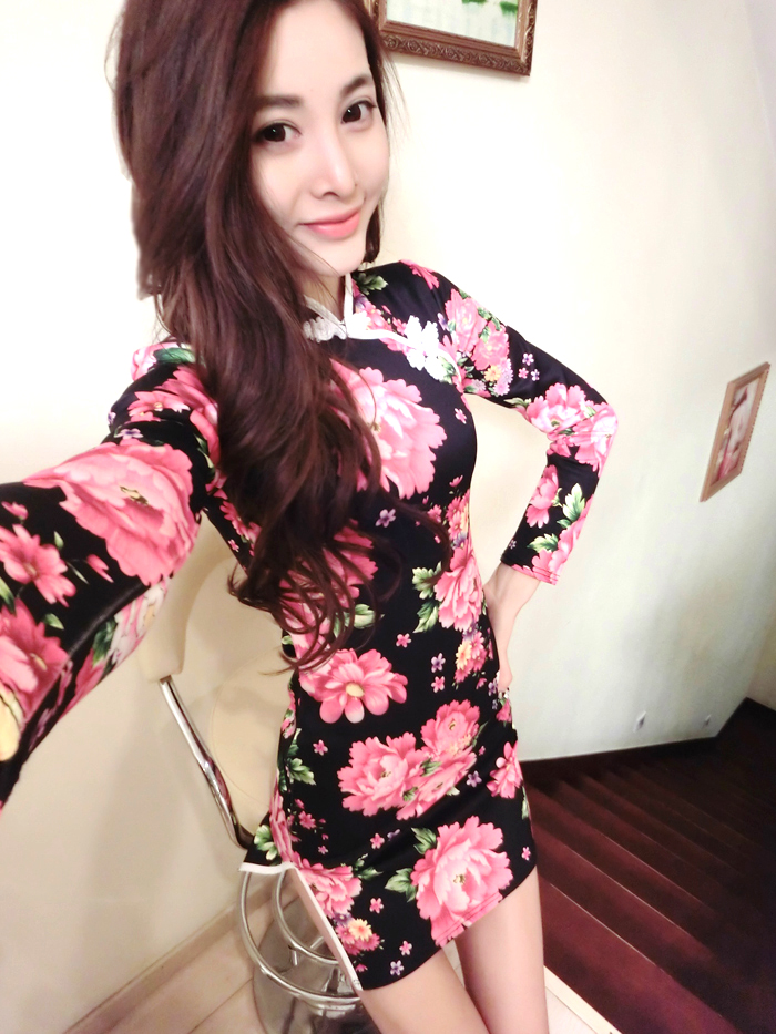 WC3248 Floral Cheongsam As Picture