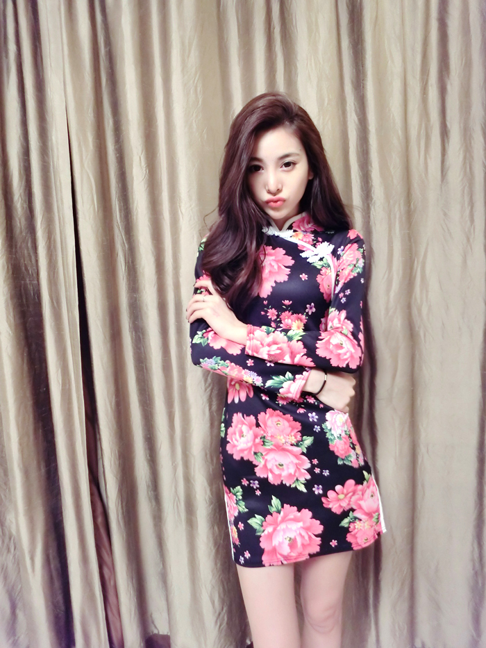 WC3248 Floral Cheongsam As Picture