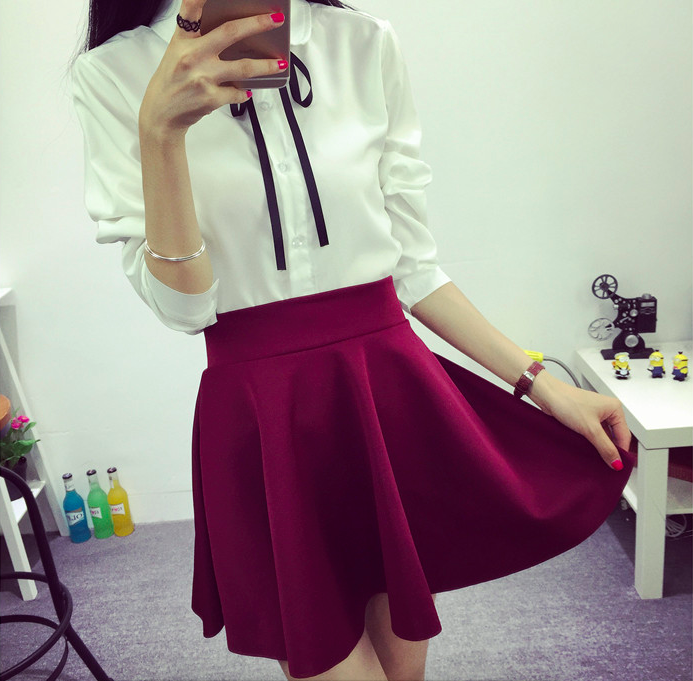 WK3627 Fashion Skirt Maroon