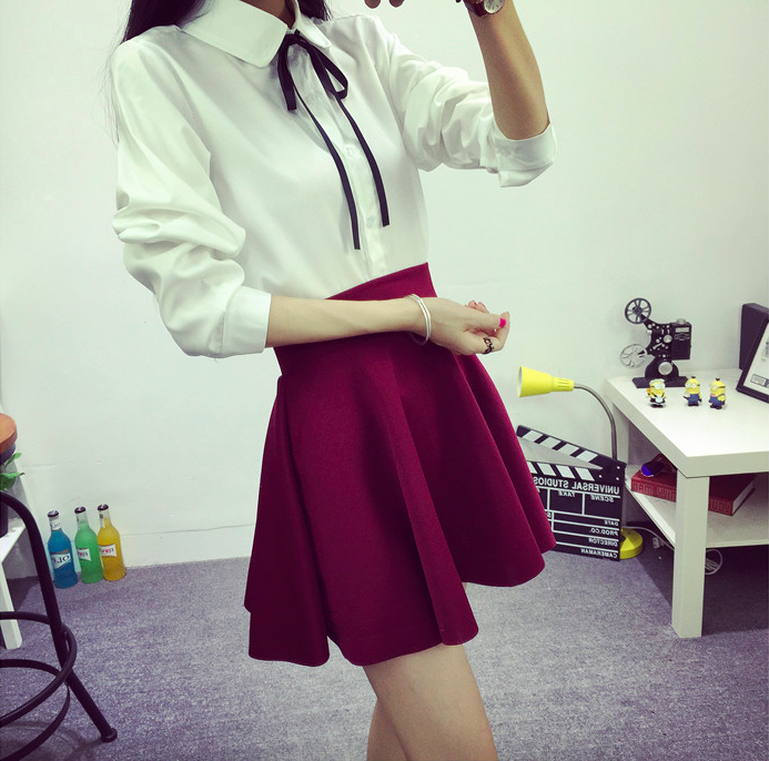 WK3627 Fashion Skirt Maroon