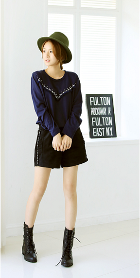 WT6786 Stylish Top Dark Blue