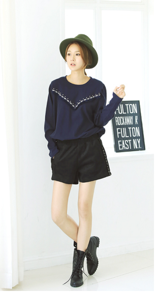 WT6786 Stylish Top Dark Blue