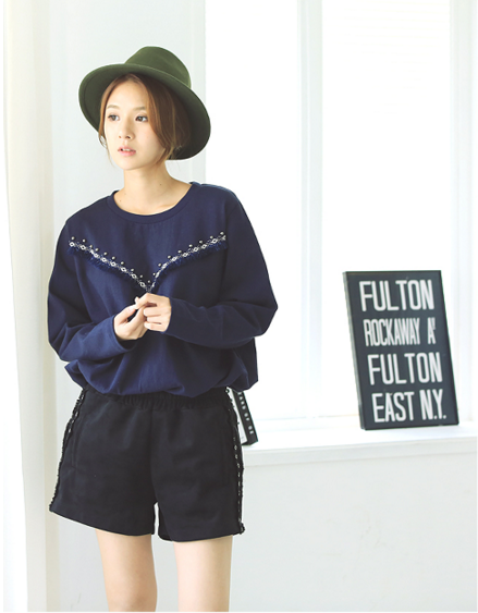 WT6786 Stylish Top Dark Blue