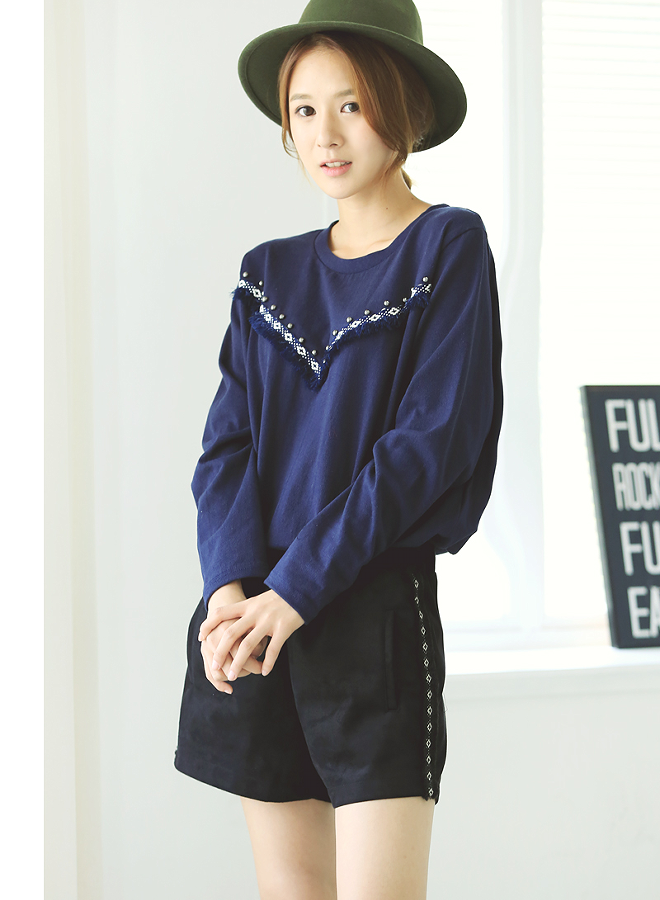 WT6786 Stylish Top Dark Blue