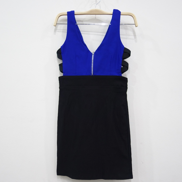 WD6796 Sexy Sleeveless Dress Blue