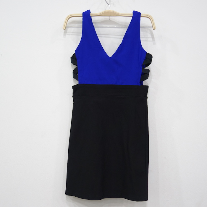 WD6796 Sexy Sleeveless Dress Blue