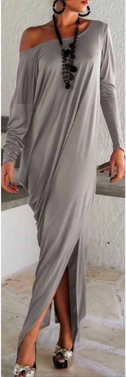 WD6797 Sexy Maxi Dress Grey