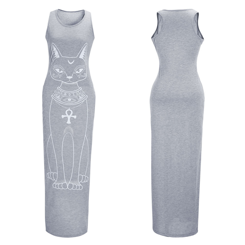 WD6798 Stylish Sleeveless Dress Grey