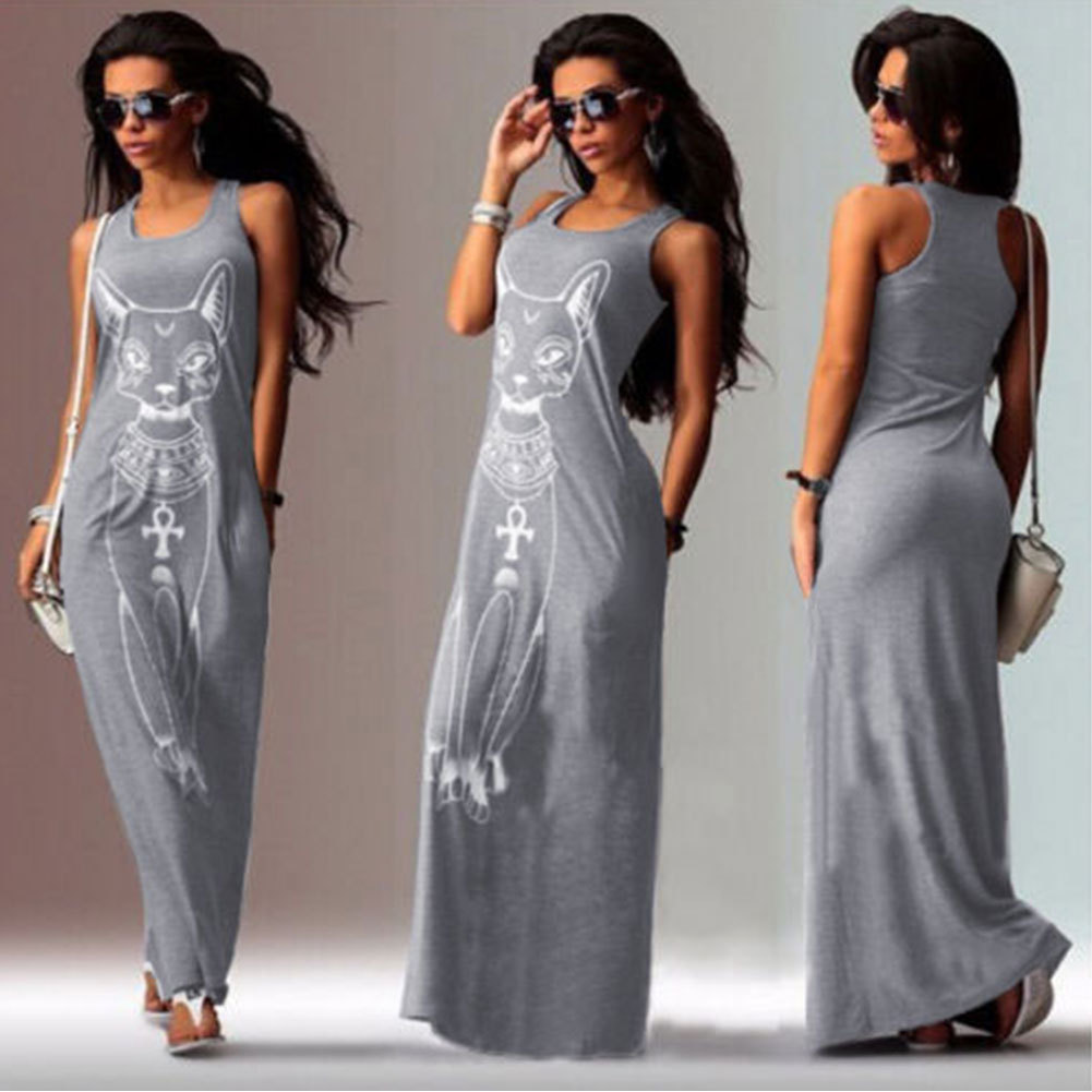 WD6798 Stylish Sleeveless Dress Grey